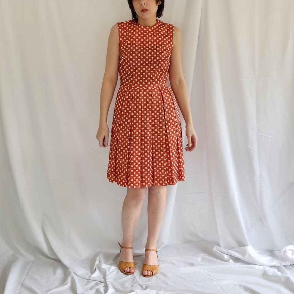 70s Red and White‎ Polka Dot Dress